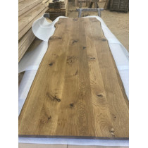 Eiche, Tischplatte XXL mit Baumkante, Konferenztisch, Seminar, Meeting, Länge wählbar x100x4,5cm, DARK OAK